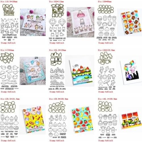 New Design Animal Food Plant Pattern Transparent Clear Stamps Matchable Cutting Dies for DIY Scrapbooking Cards Crafts New 2020
