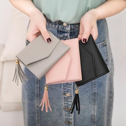 Wholesale Ladies Wallet Tassel Flow Short Card Korean Hipster Small Purse Coin Case 2010 New Style Women Accessories Mini Zipper