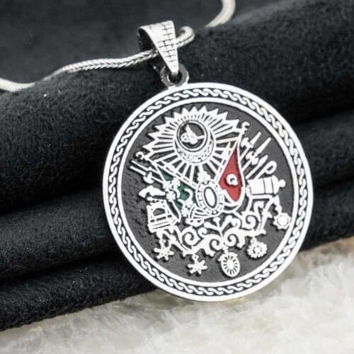 Ottoman State Coat Of Arms Large Male Silver Necklace