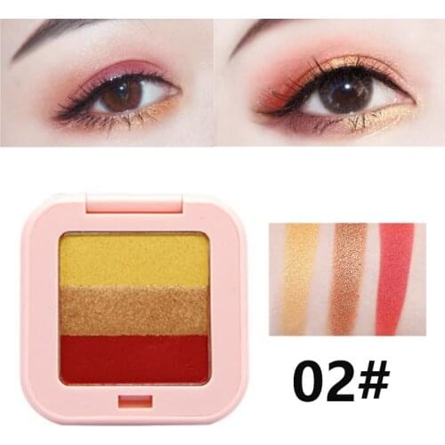 Novo 3 colors gradient eyeshadow palette waterproof long lasting wine red pumpkin eyeshadow powder Sunset color eyeshadow BN079