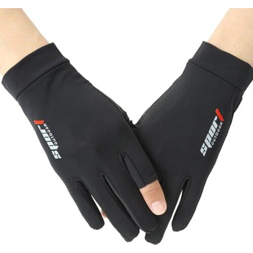 HOT Fashion Sun Protection Women Men Exposed Two Fingers Gloves Non-slip Breathable Fishing Driving Cycling Handwear Motocycle