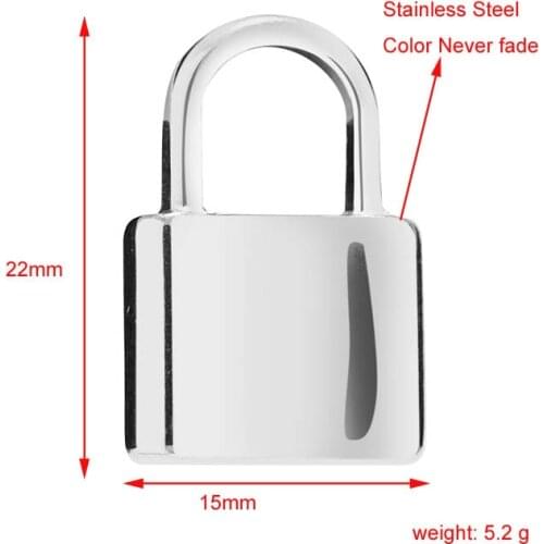 10pcs Women Jewelry Silver Color Solid PadLock Pendant Stainless Steel Lock Charms for Jewelry Making 22x15mm