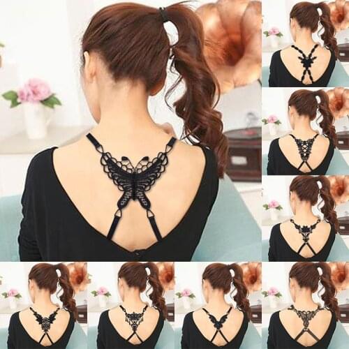 Adjustable Lace Bra Straps Sexy Butterfly Flower Cross Backless Shoulder Straps Underwear Straps For Women Intimate Accessories