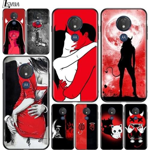 Sexy Devil Woman for Motorola G9 G8 G E7 E6 One Play Marco Hyper Fusion Stylus Power Edge Plus Black Phone Case