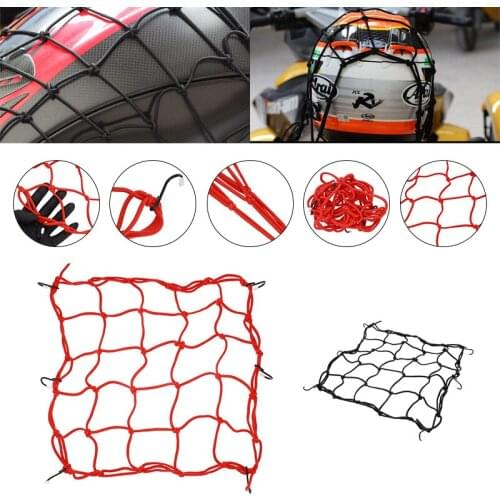 30/40 * 30/40 cm Motorcycle Rear Seat Net Pocket helmet net 6 Hook Holding Fuel Tank Luggage Net Rope Motorcycle net bag