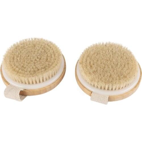 New 30pcs/lot Natural bristles Bath brush Body Maasage No Handle Body Exfoliating SPA Hot Dry Skin Body Wooden Dry Brush