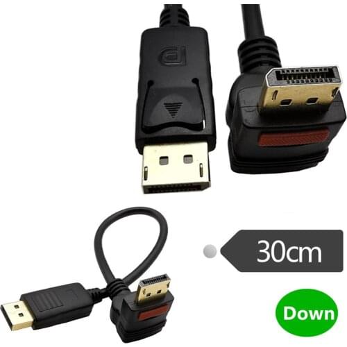 Display Port Male to DP Display Port Male with Connector clasp control button Cable 0.3m