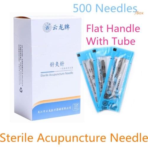 Sterile Acupuncture Needle 500 Flat Handle Disposable Needle Multi-Size 0.16/18/0.20/25/30/35/40mm Face Needles For Massage