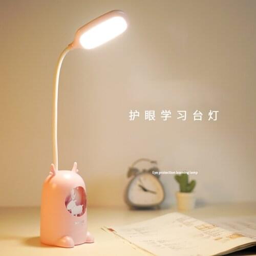 1 set LED Table Lamp Eye Protection Desk Light Students USB Charging Dual-Purpose Learning Lamp Bedroom Bedside Night Light