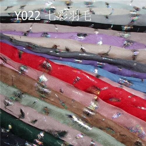 Dance dress fabric chiffon shiny silky chiffon thin magic feather fabric bronzing wedding costume DIY 1M/lot