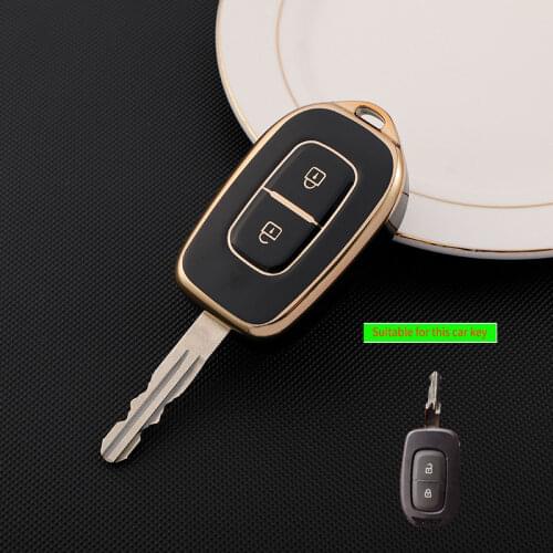 TPU Shell Car Key Case For Renault Duster Dacia Scenic Master Megane 2016 2017 Fob 2 Button Remote Key Cover Accessories Box