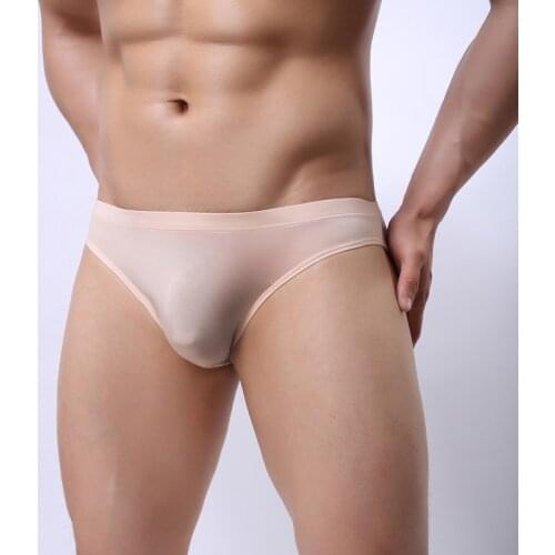 Summer Ice Silk Men Underwear 7 Colors Briefs Sexy Transparent Thin Shorts Quick-Drying Breathable Man Briefs Plus Size M-3XL