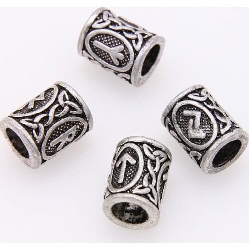 5pcs mixing Vintage Runes Viking Beads, Beard or Hair Bead for Charms Beads Bracelet DIY Handmade Viking Jewelry Norse Dreadlock