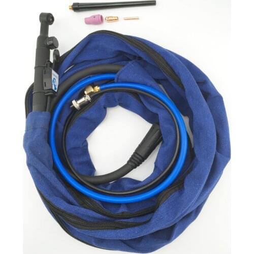 WP-9V Valve Control TIG Torch 4M Welding Cable Hose Burner 125A Electricity Gas Seperated Jeans Cloth Zipper Hood Dinse Plug