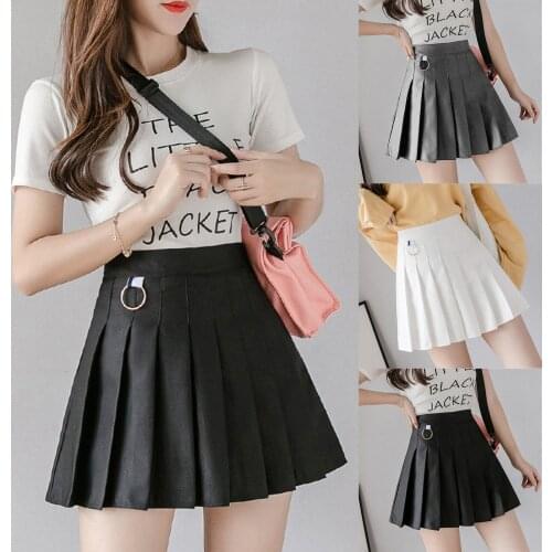 Skirts Women Chic Solid Color A-line High Waist Culottes Short Skirt Commute Summer Jupe Preppy Style Young girl Y2k Faldas 2021