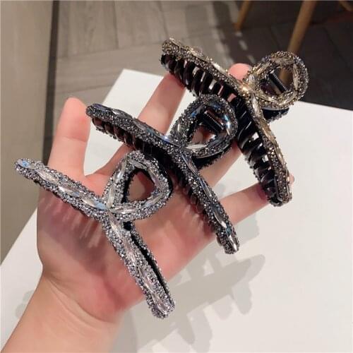 Women Crystal Hair Claw Clamps Hair Accessories Fashion Lady Rhinestone Hairpins for Hair Bezel Hair Crab Clips
