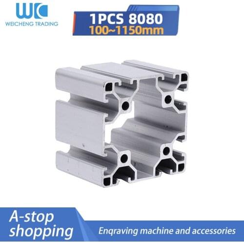 1pc promotion European standard 8080 extruded aluminum light profile aluminum 100mm-1150mm alloy frame for CNC builde