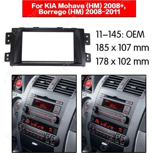 2 Din Car Radio stereo Fitting installation fascia For KIA Mohave (HM) Borrego (HM) 2008+ Fascias Mount Panel Bezel frame DVD CD