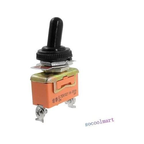 2pcs AC 250V 15A ON/OFF 2 Position SPST Toggle Switch with Waterproof Boot