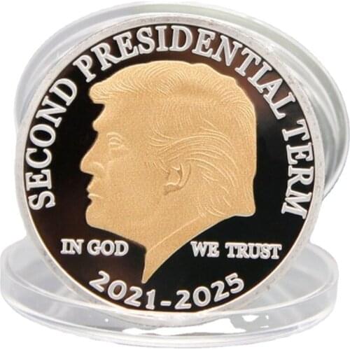 2021-2025 U.S. Presidential Trump Election Gold Duoble Color Commemorative Coin Challenge Coin Coins Collectibles #4