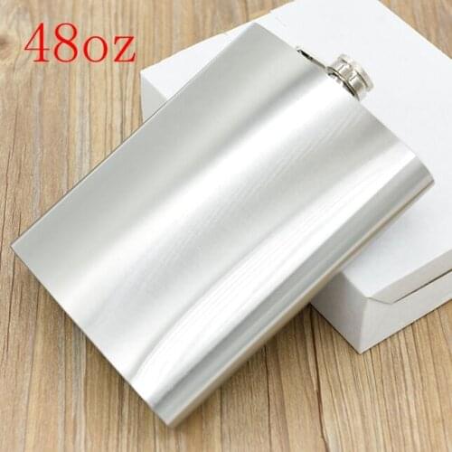 25pcs/lot 48oz Large Size Flagon Portable Stainless Steel Hip Flask Flagon Whiskey Wine Pot Bottle Gift