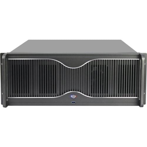 4U industrial control cabinet, Special-shaped aluminum dust-proof panel, ATX motherboard, 19 inch rack, Industrial server