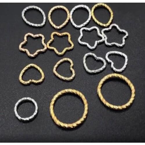 50Pcs/Lot Jump Rings Star Heart Drops Twisted Open Split Rings Connector DIY Jewelry Makings Findings Supplies