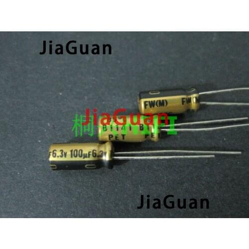 50pcs NEW NICHICON FW 100UF 6.3V 5X11MM audio 100uf/6.3v Electrolytic Capacitor 6.3V100uF filter amplifier 6.3v 100uf