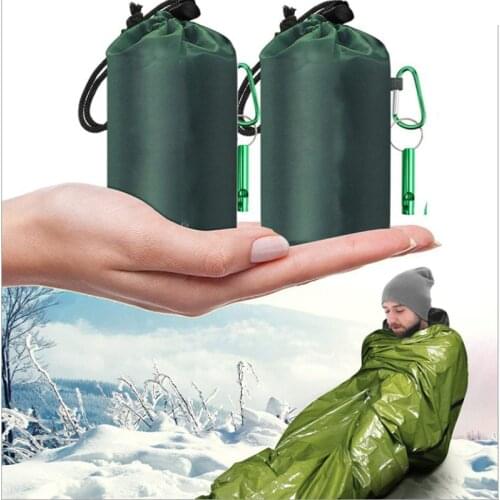 Emergency Survival Sleeping Bag 26 Micron PE Aluminized Film Camping Hiking Waterproof Thermal Insulation Emergency Blanket Tent