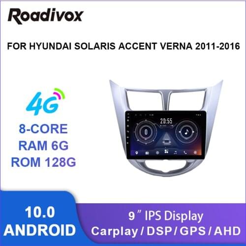 9" android 10.0 car radio video gps player for hyundai Solaris accent Verna 2011-2016 multimedia autoradio stereo head unit