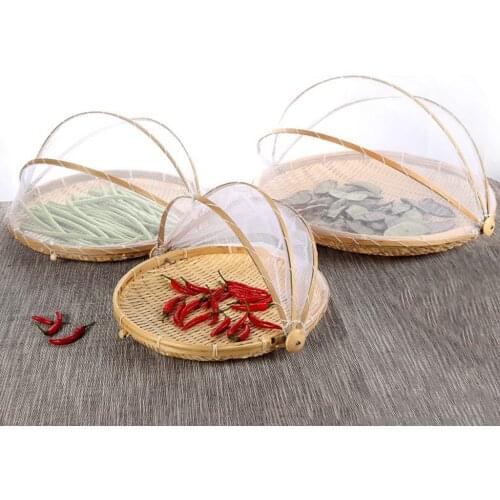 Bamboo Serving Food Tent Basket Hand Woven Fruit Baskets Storage 6 Designs