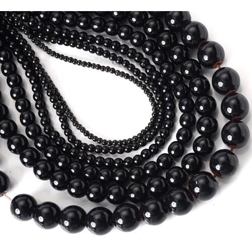 Black Hematite Stone Beads Natural Round Loose Spacer Bead for Jewelry Making DIY Bracelet Necklace Accessories 2/3/4/6/8/10mm