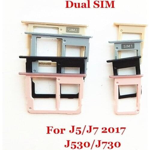 Single / Dual Nano SIM Card Tray Slot Holder Mico SD Card Holder for Samsung Galaxy J5 2017/J530 J7 2017/J730
