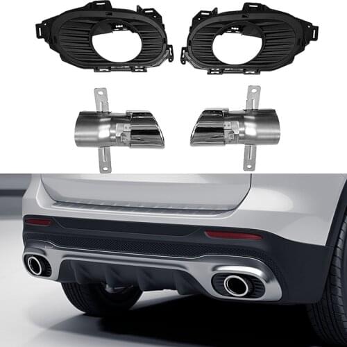 For Mercedes Benz X247 GLB180 GLB200 GLB220 GLB250 GLB35 AMG Refitting 2020+ Rear Bumper Turbo Muffler Exhaust Tips Pipe Exits