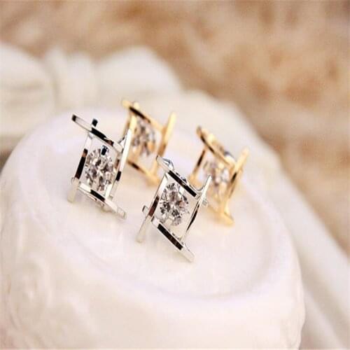 European and American Trinkets Triangle Zircon Earrings Toe Square Zircon Earrings Women Earrings Wholesale