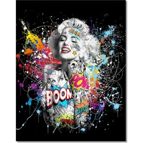 GATYZTORY DIY Frame Figure Painting By Numbers Kit Marilyn Monroe Paint By Numbers For Adult Wall Art Picture Room Decor Gift