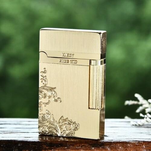 Good Voice In Open Tang Jintin Release Gold Brushed Carving Silver High-end Gift Lighter Smoking Accessories for Weed Cool Gift