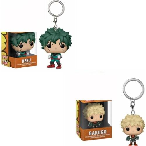Pocket My Hero Academia Keychain Deku and Bakugo Action Figure Collection Model Toys for Children Birthday Gift