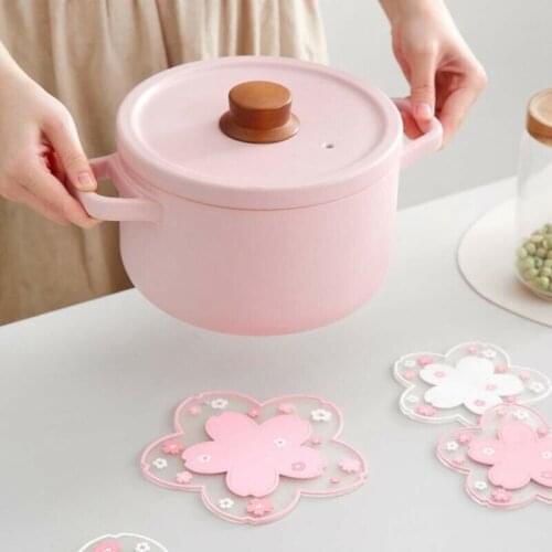 Table Mats Cherry Blossom Heat Insulation Anti-skid 2pcs Coffee Milk Cup Coaster