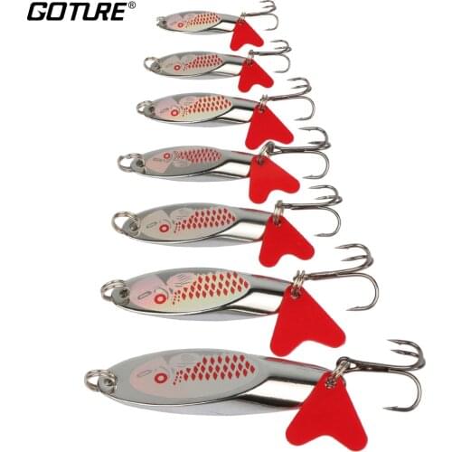 Goture 10pcs Metal Spinner Spoon Fishing Lure 5g 7g 10g 14g 21g 28g 32g 38g Trout Hard Artificial Bait Sequins Spinner