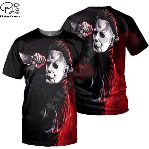PLstar Cosmos Michael Myers Halloween 3D Printed Fashion Summer T-Shirts Short-Sleeve Tee Men/Women Casual Streetwear Style-M38