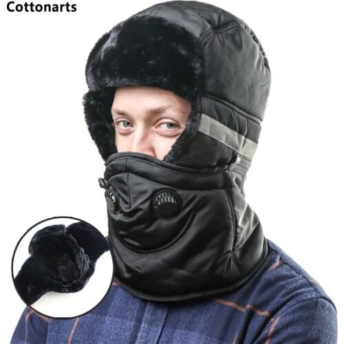 New Warm Men Winter Hat Ear Protection Waterproof Ski Masks Cap Faux Fur Ushanka Bomber Hats with Earflap Gorros Invierno Unisex