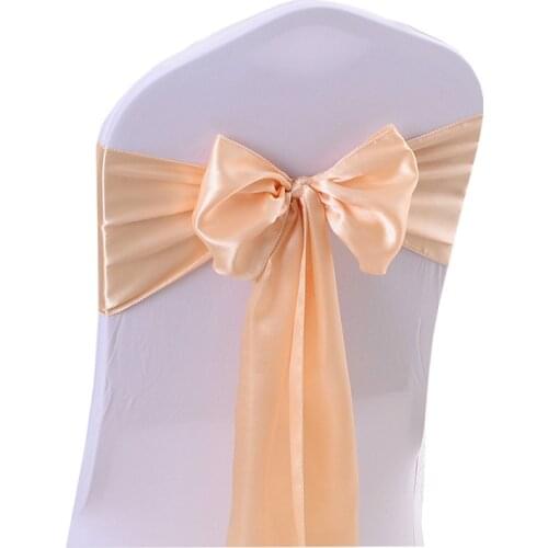 Wholesale 50pcs Satin Chair Bow Sashes for Wedding Party Event Hotel Banquet Decoration Chair Cover Ribbon Butterfly Ties