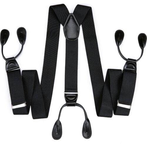 DiBanGu 6 Button Suspenders Men Braces Striped Black Y Back Adjustable Male Female Suspenders British Vintage Trousers Strap