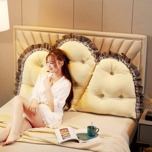 VESCOVO Modern bed Cushion large backrest bedroom double single bed pillow with fixed strap