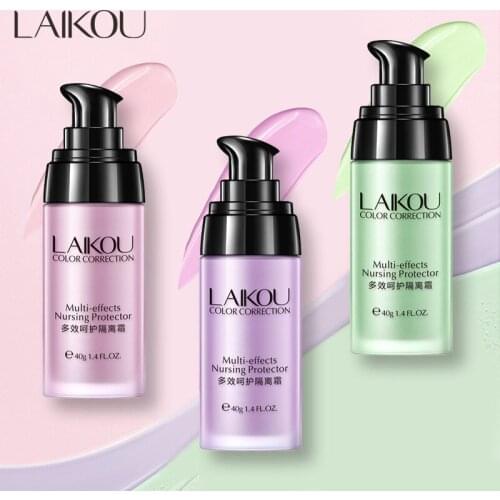 LAIKOU 3 Colors Face Smooth Primer Make up Base Pores Invisible Brighten Dull Skin Color Whitening Cream Cover Makeup BB Cream