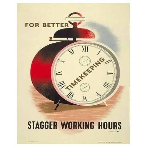 Retro de pinturas tiempo Kee para mejor trabajando horas bajo tierra de viaje Vintage Londres Adising esmalte de Metal signo