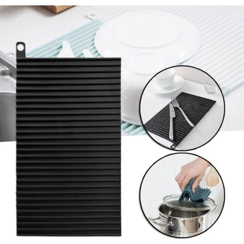 Silicone Dishes Drying Mat for Kitchen Non Slip Multipurpose Heat Resistant Countertop Protection Pad Household XH8Z