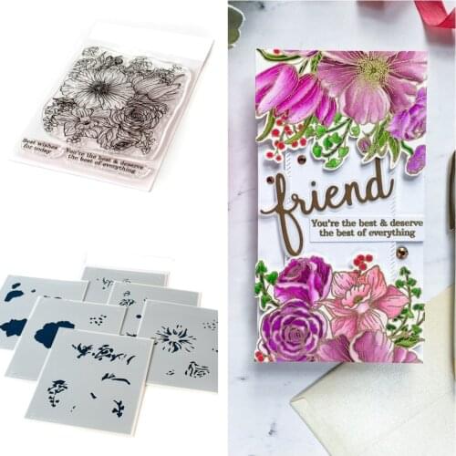 BEST OF EVERYTHING FLORAL Silicone Stamps Stencil for Scrapbooking Album Decoration Craft for DIY Greeting Card Making 2021