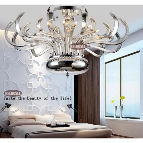 Modern Floral Crystal Chandelier Lights Crystal Lusters Lamp G4 Crystal Lighting Flush Mounted for Ceiling Lamparas de techo